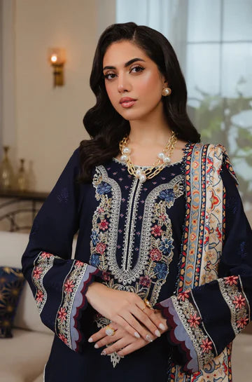 Mahnoor- 3PC Unstitched lawn Embroidered Suit -MN11345-