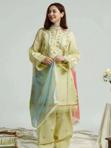 Zara Shahjahan- Summer 3PC lawn Embroidered Suit -HP1110-