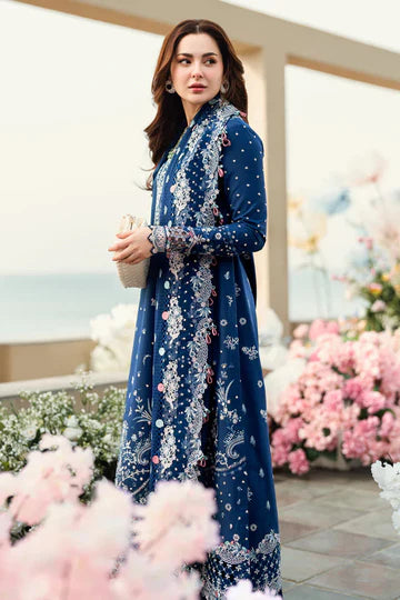 QALAMKAR - 3PC LAWN EMBROIDERED SUIT -0098-