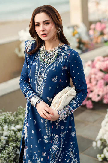 QALAMKAR - 3PC LAWN EMBROIDERED SUIT -0098-