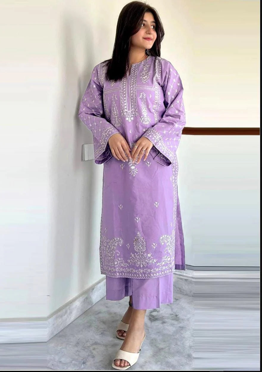 EMBROIDERED LAWN 2PC BY HALEEMA -HP090-A