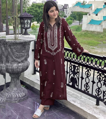 EMBROIDERY LAWN 2PC BY HALEEMA -HP335-A