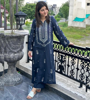 EMBROIDERY LAWN 2PC BY HALEEMA -HP335-B