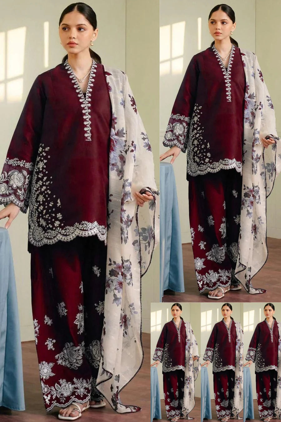 COCO UNSTITCHED 3PC Lawn EMBROIDERED-HP222-