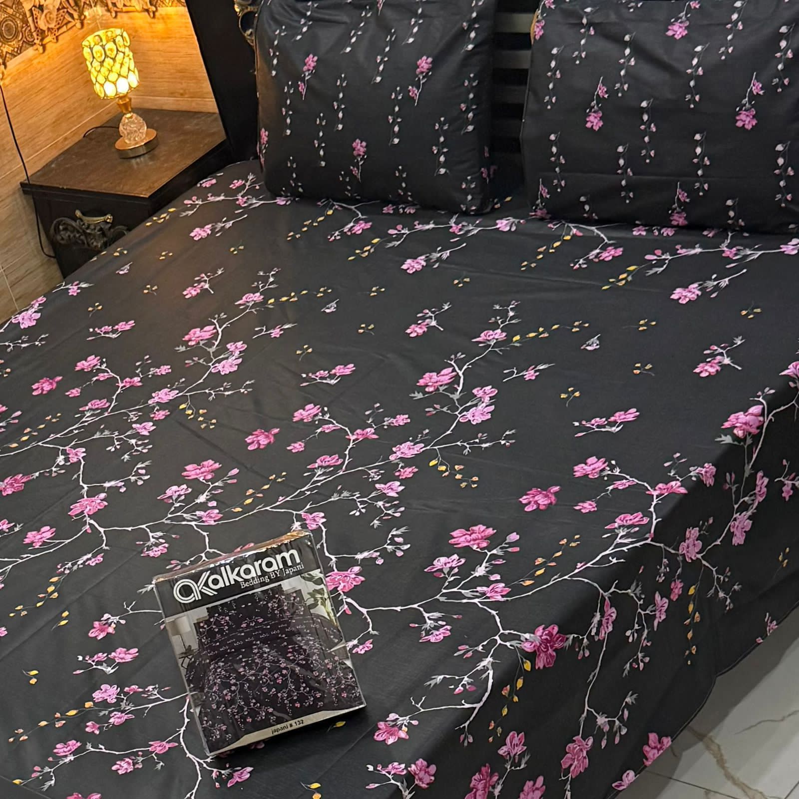 Cotton Gold fabric King Size Bed Sheet