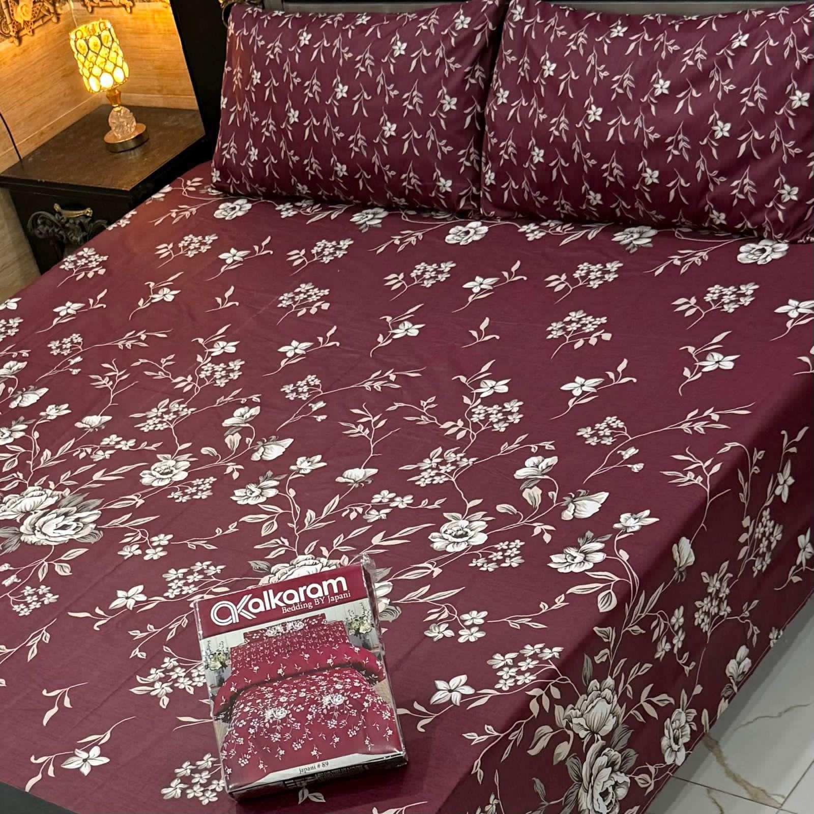 Cotton Gold fabric King Size Bed Sheet