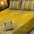 Cotton Gold fabric King Size Bed Sheet