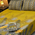 Cotton Gold fabric King Size Bed Sheet