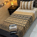 Cotton Gold fabric Single Pair Bed Sheets Set