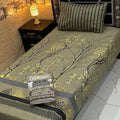 Cotton Gold fabric Single Pair Bed Sheets Set