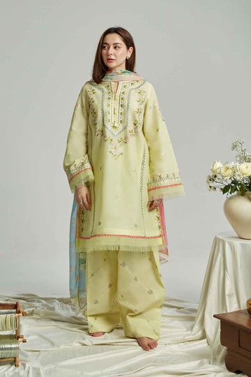 Zara Shahjahan- Summer 3PC lawn Embroidered Suit -HP1110-