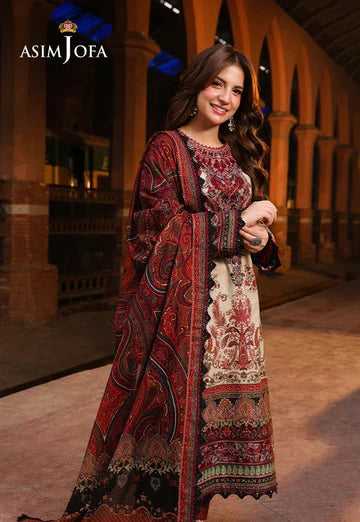 Asim Jofa - Summer 3PC Lawn Digital Print Dress-HP1134-
