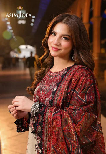 Asim Jofa - Summer 3PC Lawn Digital Print Dress-HP1134-