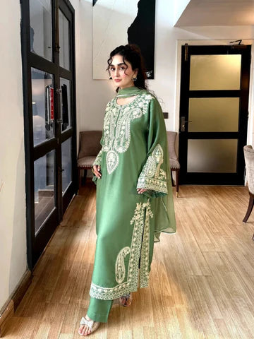 PEZMAN EMB LAWN 3PC UNSTICHED PZ101