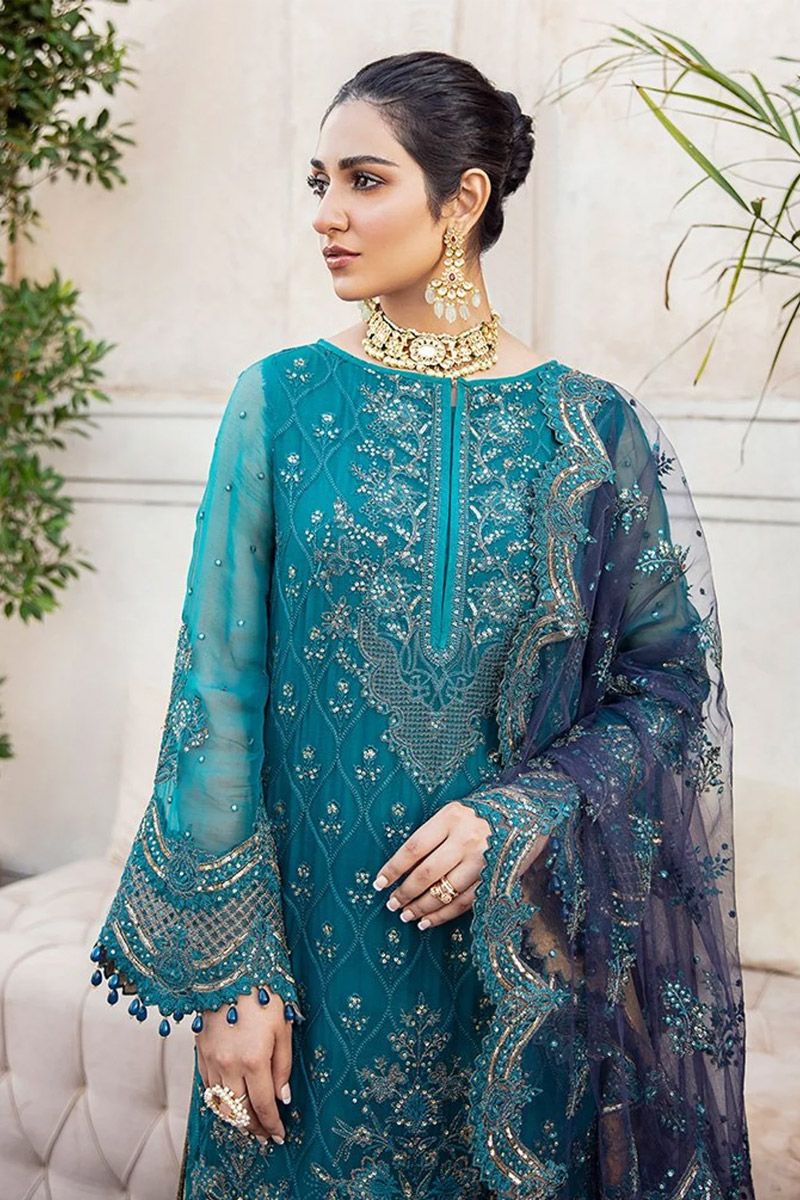 Iznik 3PC Embroidered Lawn with Chiffon Emb Dupatta -H1001