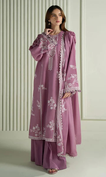 CROSS STICHED EMBROIDERED LAWN 3PC SUIT - CS58222-